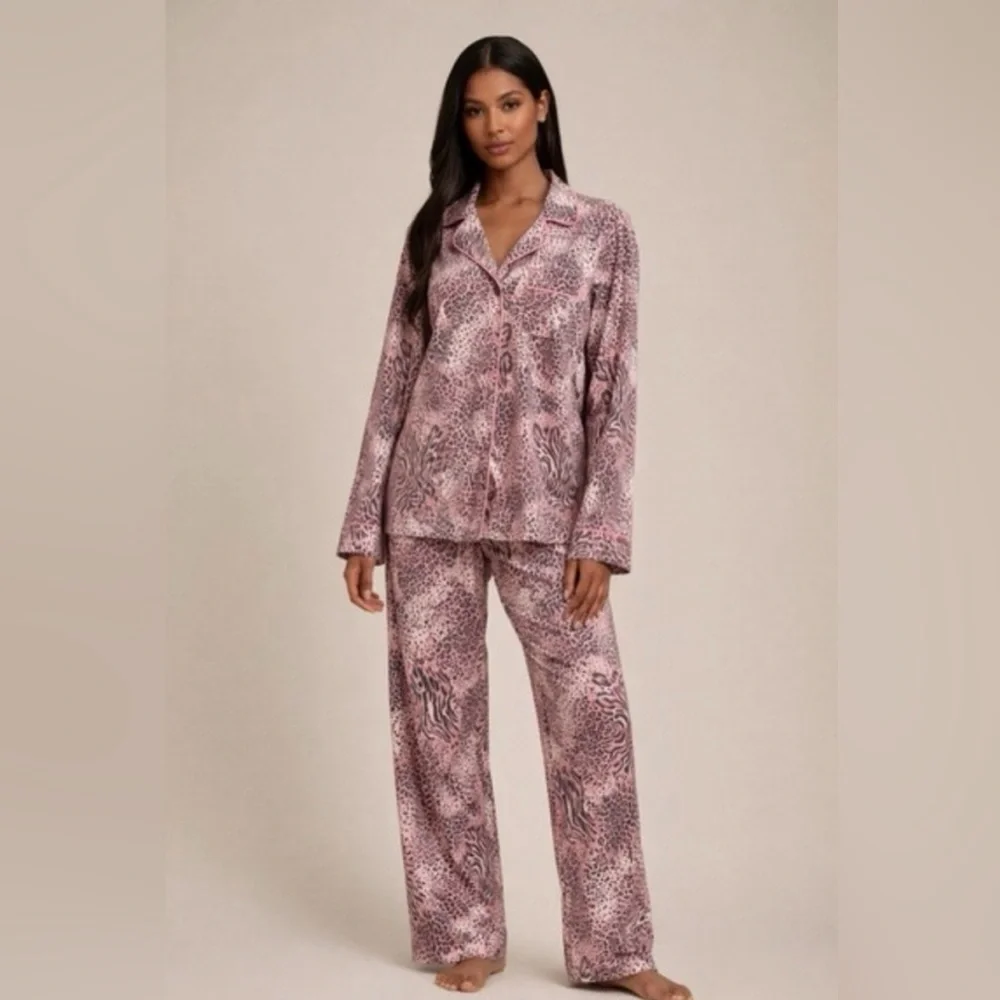 SKIMS Long Sleeve Pajama Set Bloom Animal Print NWT / SIZE XL - Picture 1 of 7